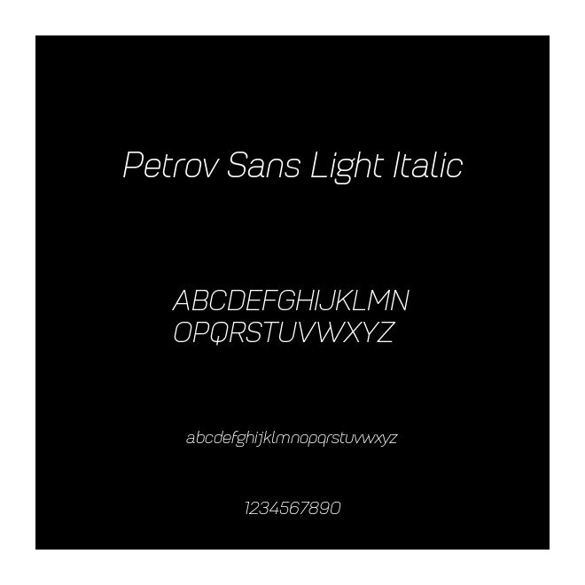 Petrov Sans Light Italic