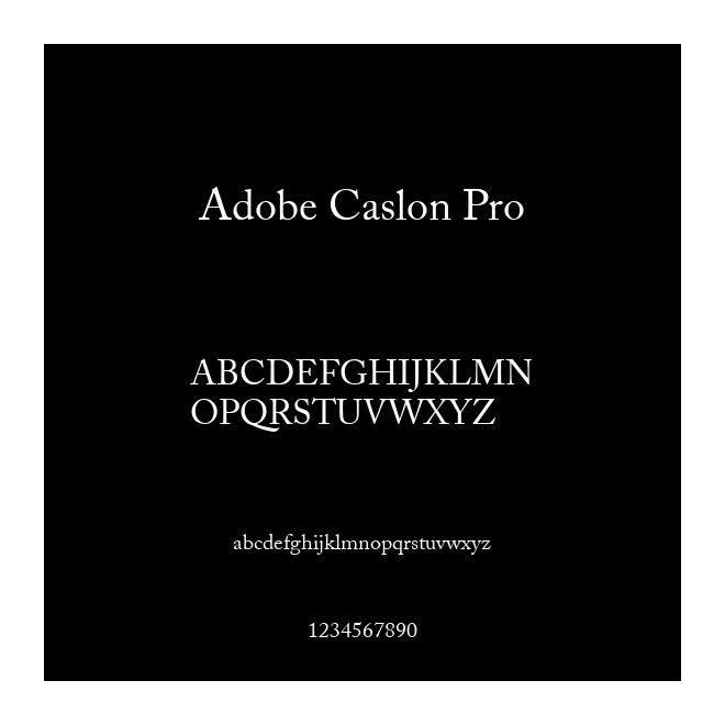 Adobe Caslon Pro