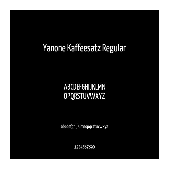 Yanone Kaffeesatz Regular