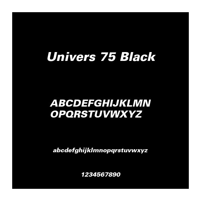 Univers 75 Black