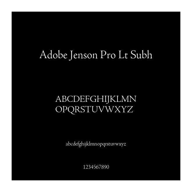 Adobe Jenson Pro Lt Subh