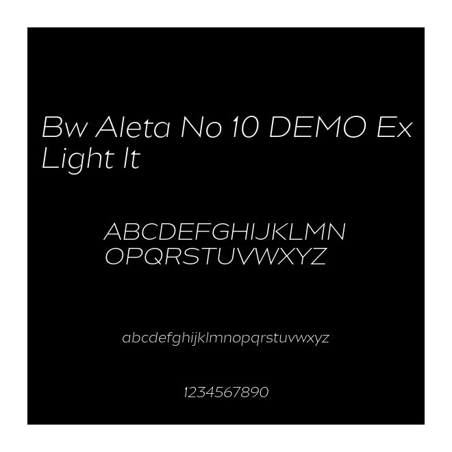 Bw Aleta No 10 DEMO ExLight It