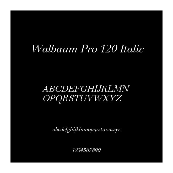 Walbaum Pro 120 Italic