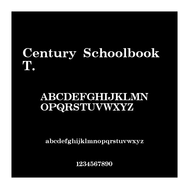 Century Schoolbook T.
