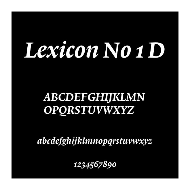 Lexicon No 1 D