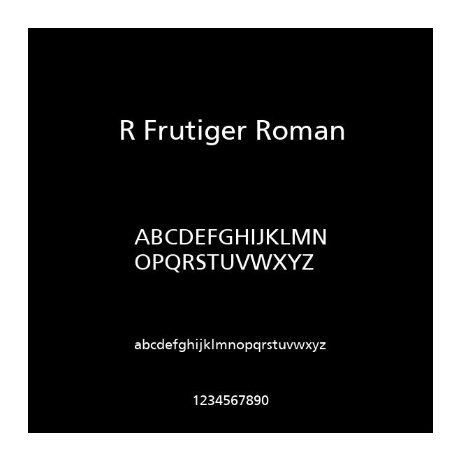 R Frutiger Roman