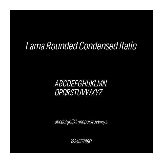 Lama Rounded Condensed Italic