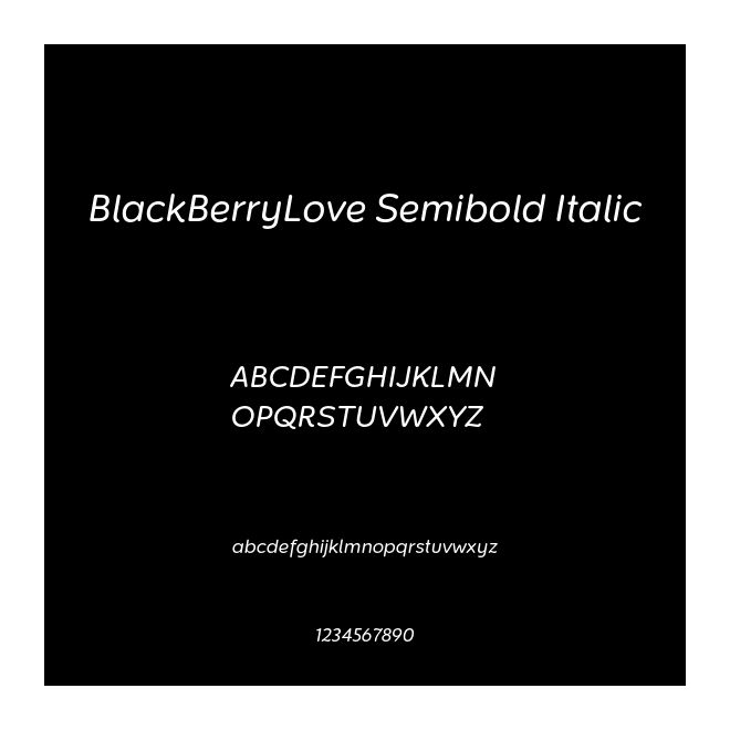 BlackBerryLove Semibold Italic