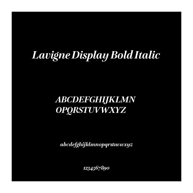 Lavigne Display Bold Italic