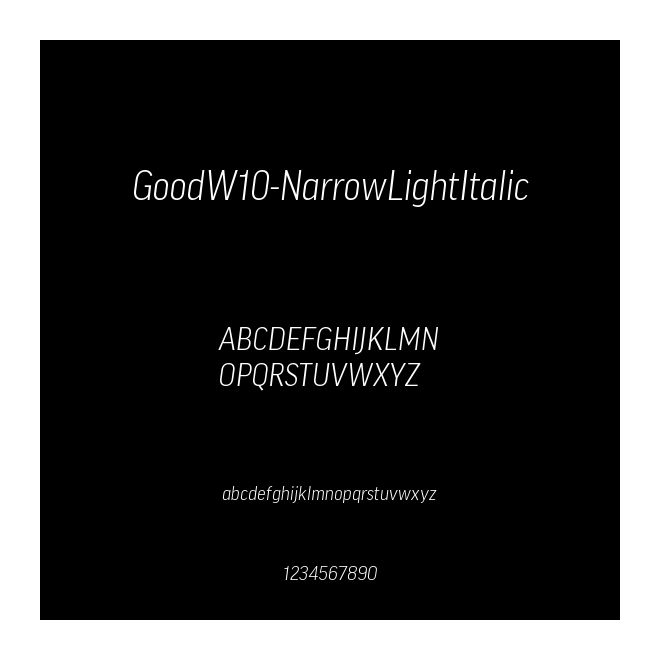 GoodW10-NarrowLightItalic