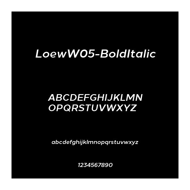 LoewW05-BoldItalic