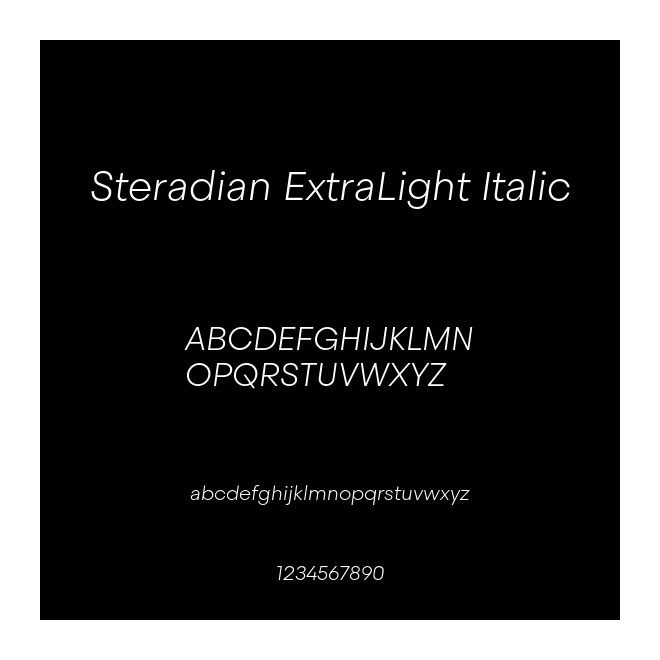 Steradian ExtraLight Italic