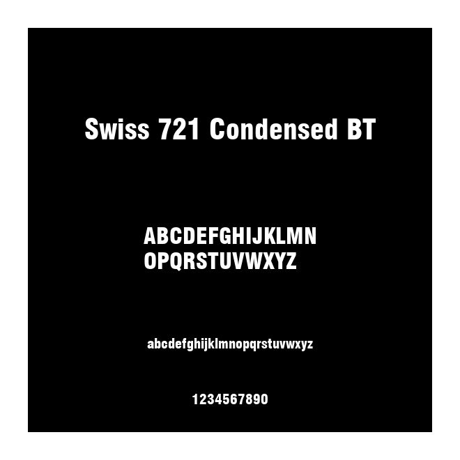 Swiss 721 Condensed BT