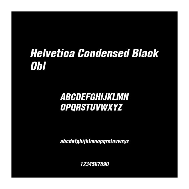 Helvetica Condensed BlackObl