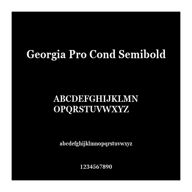Georgia Pro Cond Semibold
