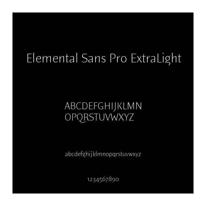 Elemental Sans Pro ExtraLight