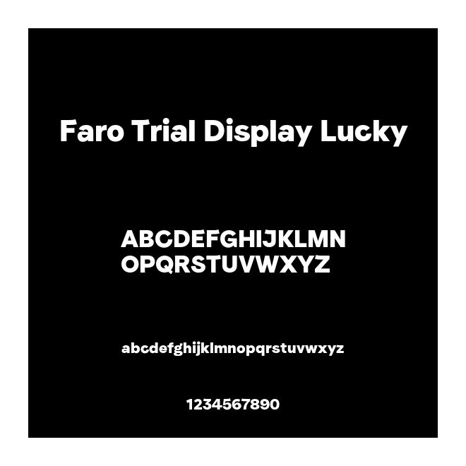 Faro Trial Display Lucky