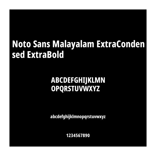 Noto Sans Malayalam ExtraCondensed ExtraBold
