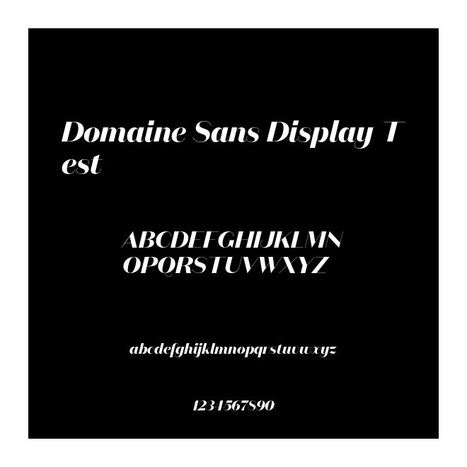 Domaine Sans Display Test