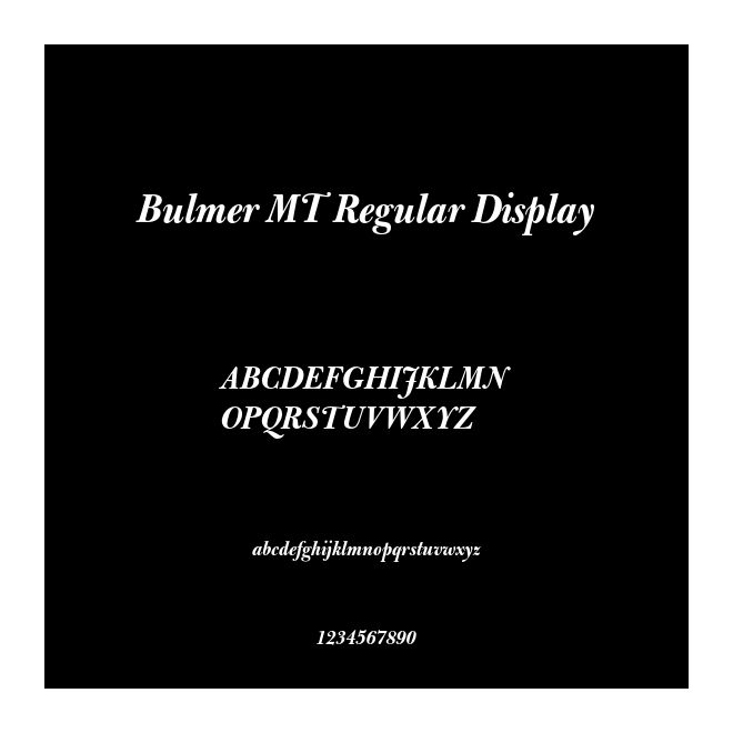 Bulmer MT Regular Display