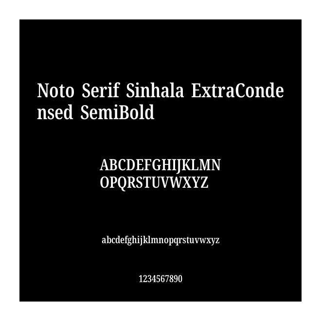 Noto Serif Sinhala ExtraCondensed SemiBold