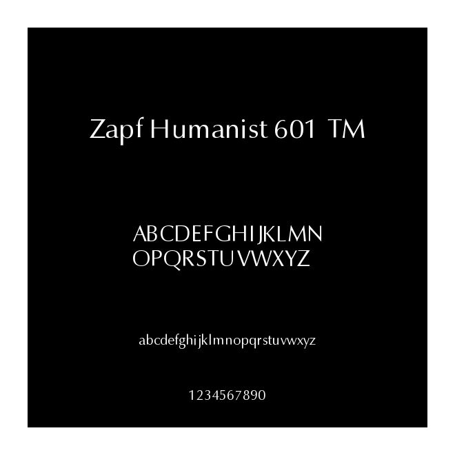 Zapf Humanist 601 TM