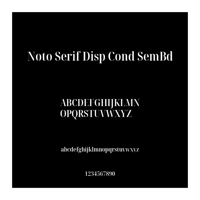 Noto Serif Disp Cond SemBd