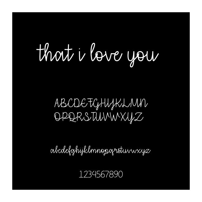 that i love you