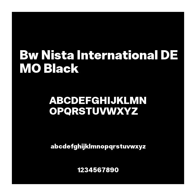 Bw Nista International DEMO Black