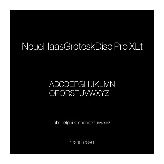 NeueHaasGroteskDisp Pro XLt