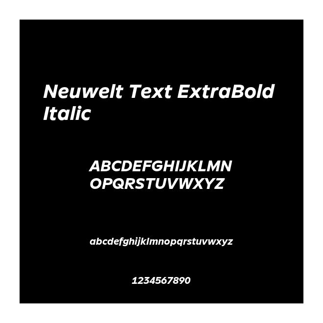Neuwelt Text ExtraBold Italic
