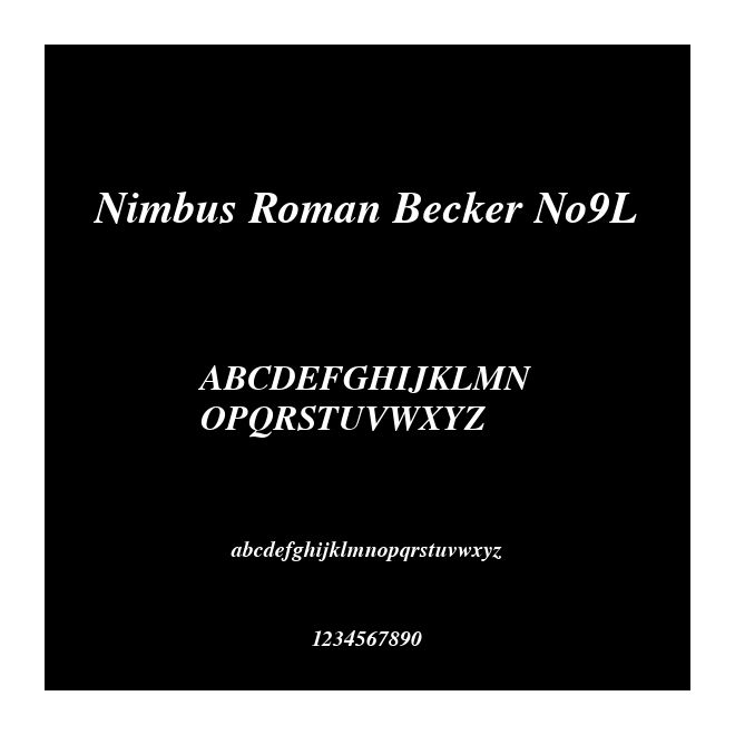 Nimbus Roman Becker No9L
