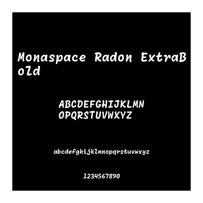 Monaspace Radon ExtraBold