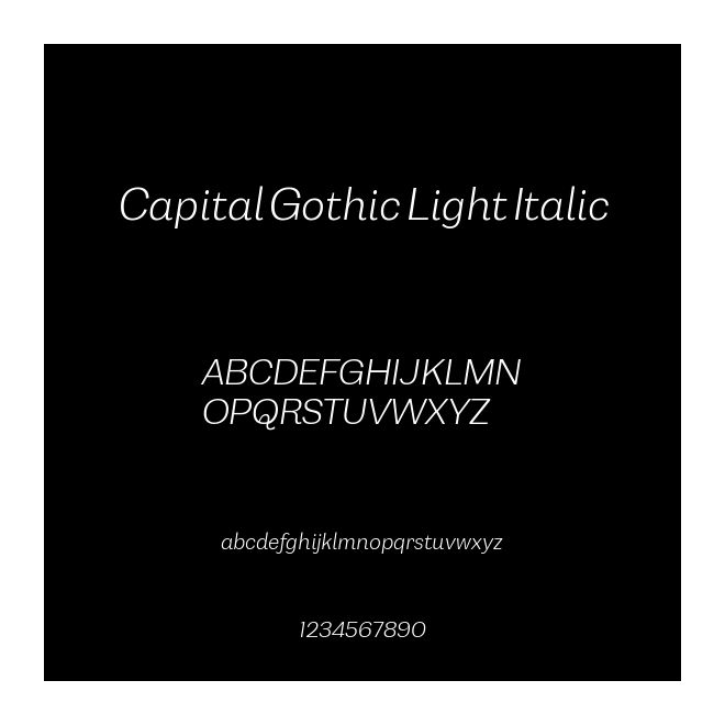 Capital Gothic Light Italic