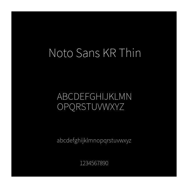 Noto Sans KR Thin