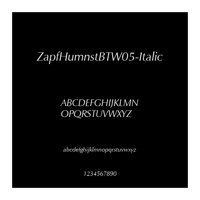 ZapfHumnstBTW05-Italic