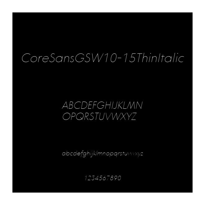 CoreSansGSW10-15ThinItalic