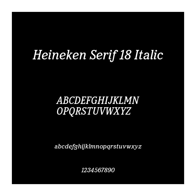 Heineken Serif 18 Italic