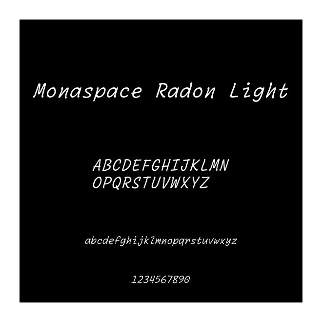 Monaspace Radon Light