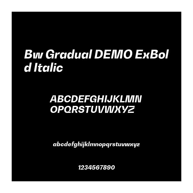 Bw Gradual DEMO ExBold Italic