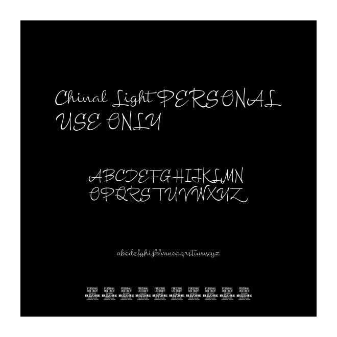Chinal Light PERSONAL USE ONLY