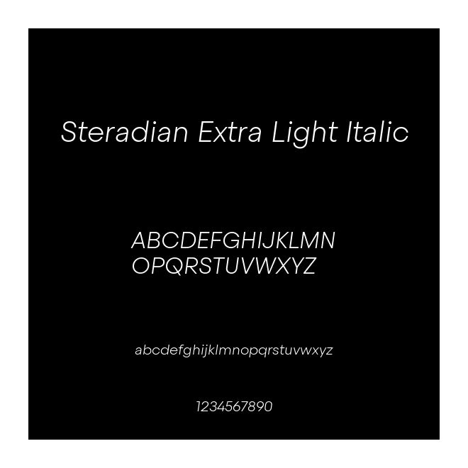 Steradian Extra Light Italic