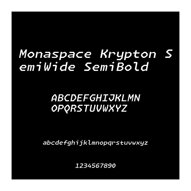 Monaspace Krypton SemiWide SemiBold
