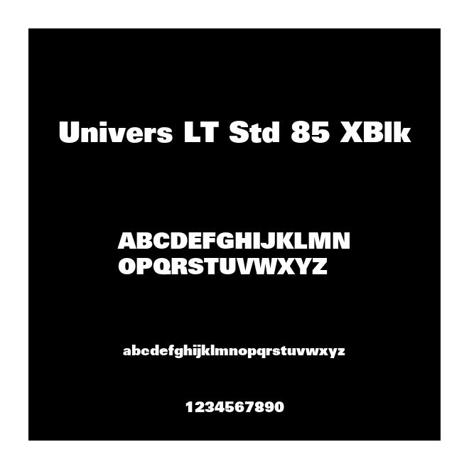 Univers LT Std 85 XBlk
