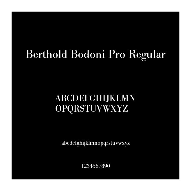 Berthold Bodoni Pro Regular
