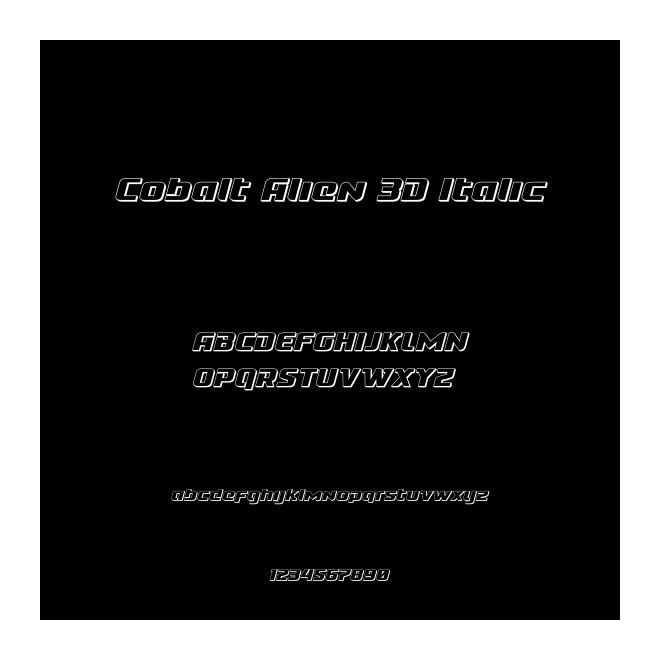 Cobalt Alien 3D Italic