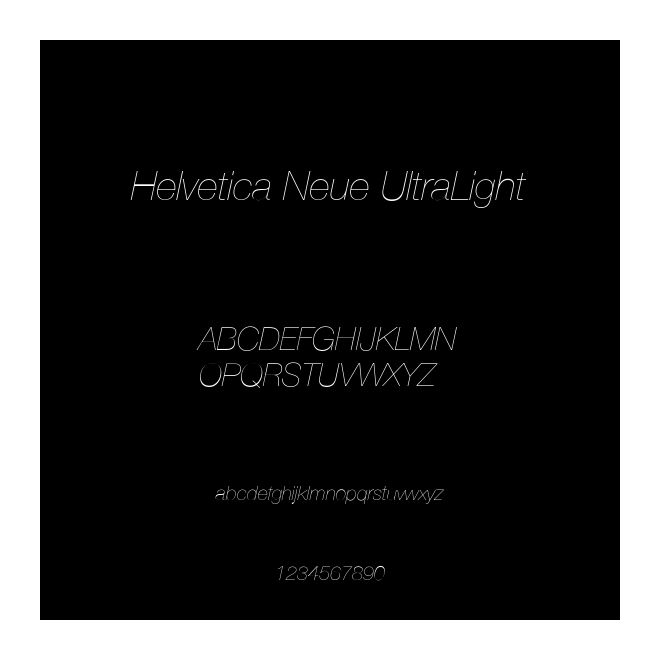 Helvetica Neue UltraLight