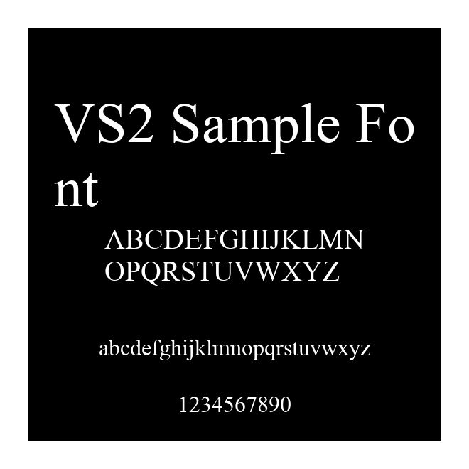 VS2 Sample Font