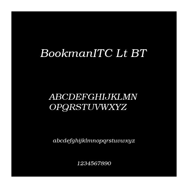 BookmanITC Lt BT