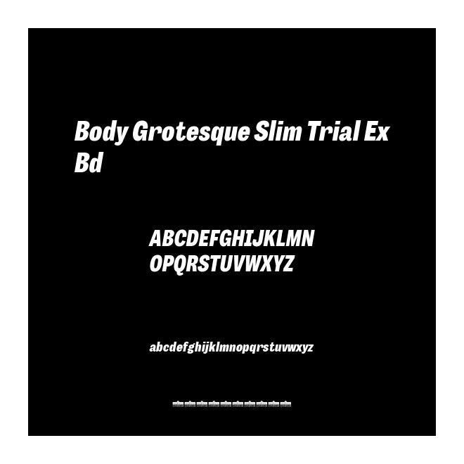Body Grotesque Slim Trial ExBd